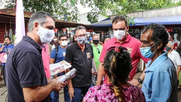 Com Marcus e Jorge, Daniel Zen finaliza campanha para prefeito no Calçadão da Benjamin Constant